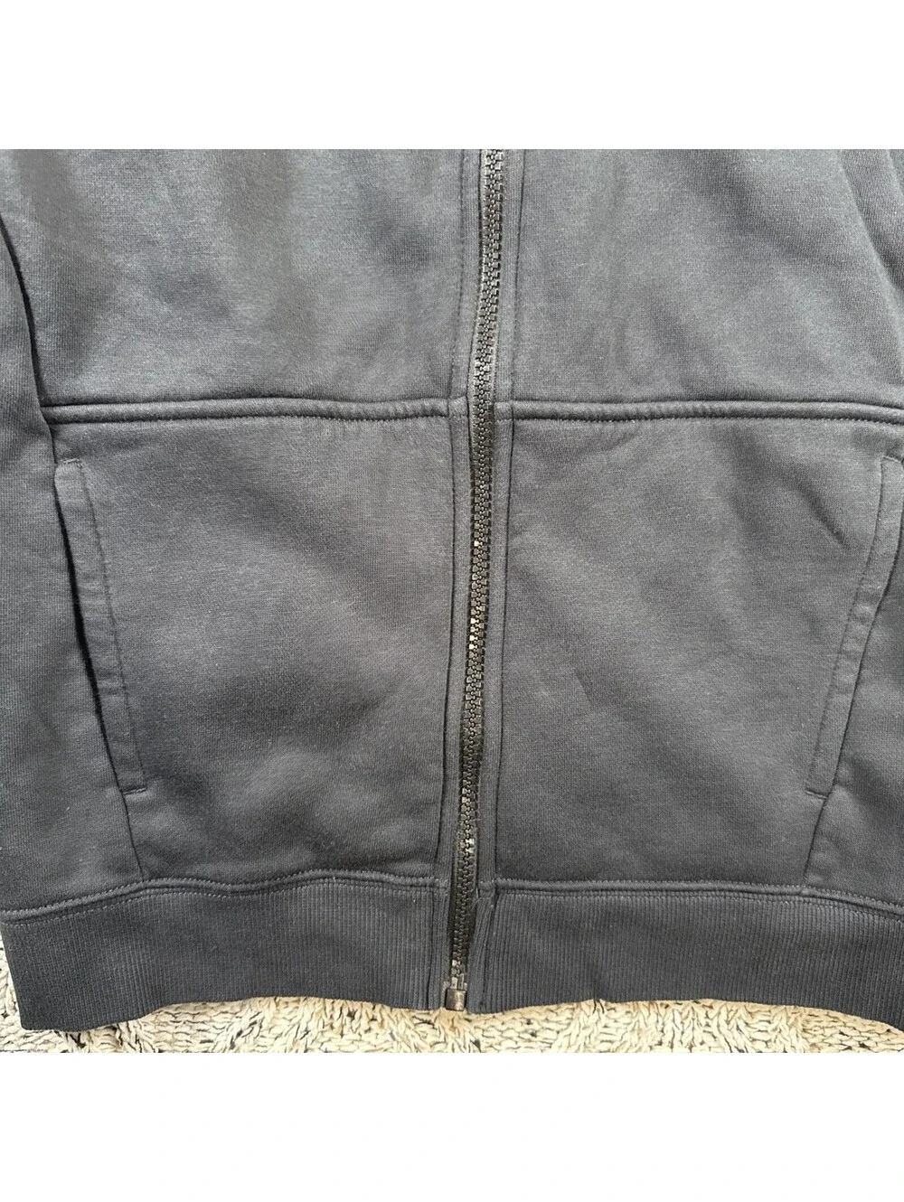 Nike Hooded Zip Up Thumb Holes Black Boys Size Large Cotton Polyester Blend